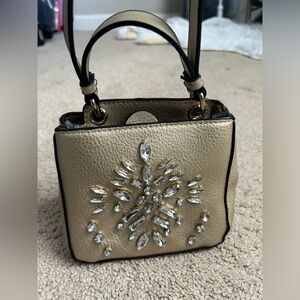 NWT ZARA Evening Gold and Rhinestones Bag